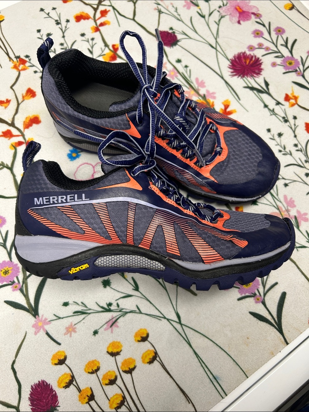 Merrell Navy and Orange Trail Running Sneakers